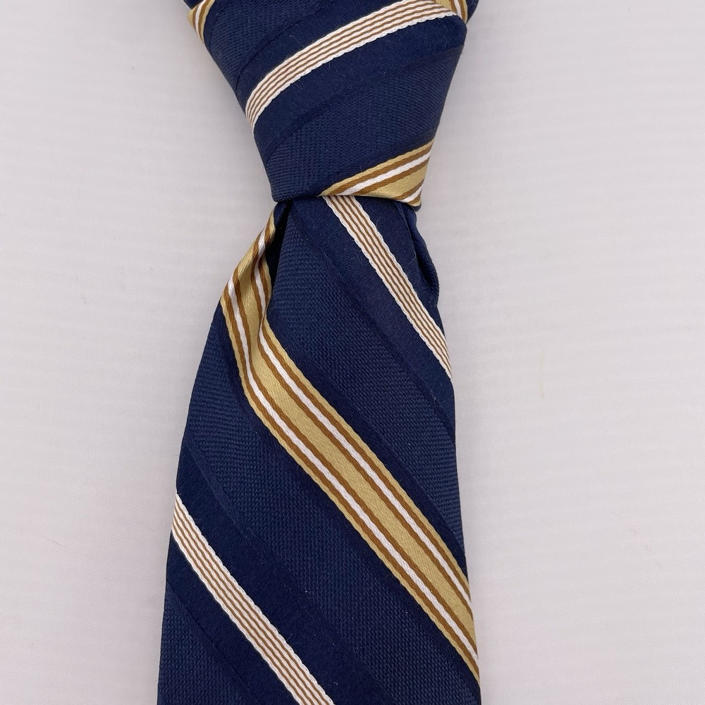 KNOTS FOR HOPE Men's Silk Designer Necktie Black/Blue Geometric 61" EUC‎
